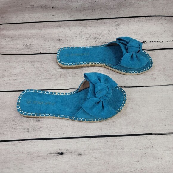 Fisace Womens Slip on Flip Flops Blue Size 6 - Picture 2 of 9